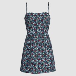 French Connection‎ Women's Spaghetti Strap Blue Ditsy Floral Mini Dress